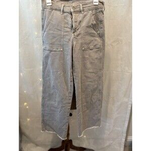 American Eagle Khaki Green High Rise Wide Leg Jeans (4)